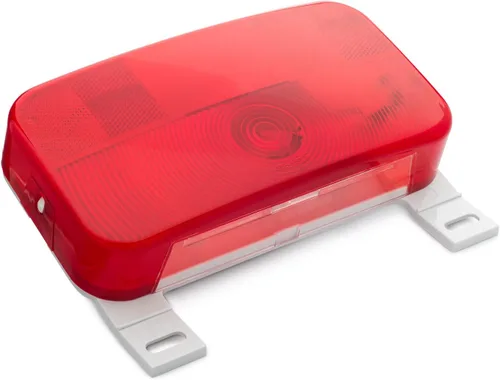 Lumitronics Luz de montaje en superficie roja, soporte de licencia y luz de matrícula, parada/giro/cola para RV, remolque, cámper, quinta rueda,