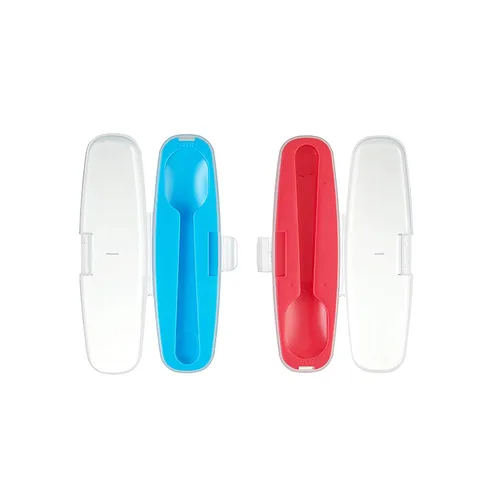 Miniatura 4 de Innobaby Din Din Smart - Cuchara y tenedor de acero inoxidable con funda de transporte. Juego de utensilios para niños y niños pequeños. Sin BPA.