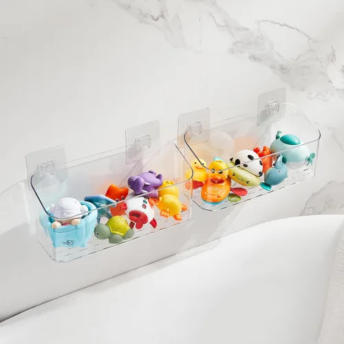 Miniatura 2 de Soporte de Almacenamiento de Juguetes de Baño para Bañera, Organizador de Juguetes de Baño Transparente de Gran Capacidad Almacenamiento de Juguetes