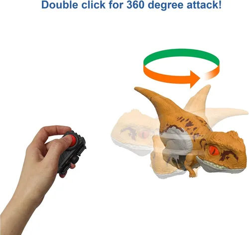 Miniatura 3 de Mattel Jurassic World Dominion - Juguete de dinosaurio sin enjaular, con movimiento y sonido controlados por clicker, rastreador de clics
