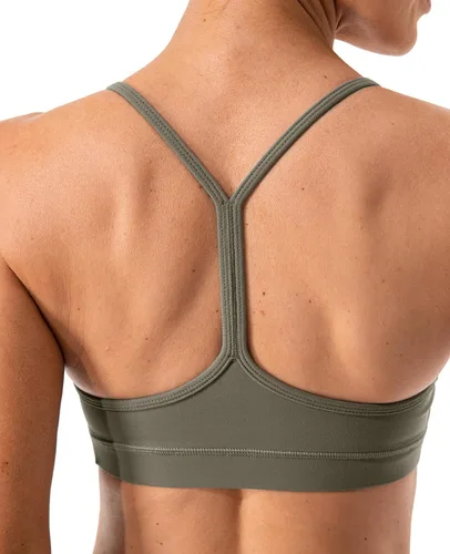 Miniatura 5 de Lavento Brasier deportivo con espalda en Y para mujer, tirantes delgados, acolchado de bajo impacto, para entrenamiento, yoga, tops
