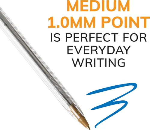 Miniatura 3 de BIC Cristal Xtra Smooth Bolígrafo de Punta de Bola, Punta Media (1.0mm), Azul, 10