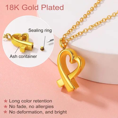 Miniatura 82 de FindChic Collares personalizados con urna para cenizas, barra vertical, gato, luna, reloj de arena, garra de perro, acero inoxidable, chapado en oro