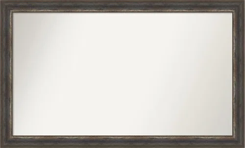 Miniatura 414 de Amanti Art Espejo de baño marrón para sobre el fregadero, 25 x 25 pulgadas, hecho a medida, espejo de tocador cuadrado marrón medio, marco de madera
