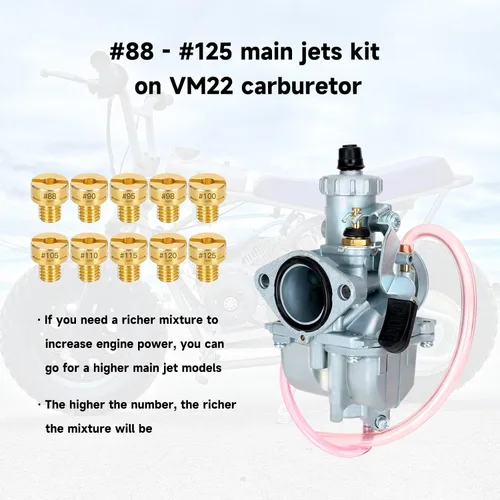 Miniatura 5 de FVRITO VM22 Carburador de Carrera de Rendimiento para Predator 212cc 196cc Coleman CT200U BT200X KT196 Mini Bike Go Kart GX160 GX200 6.5HP OHV Motor