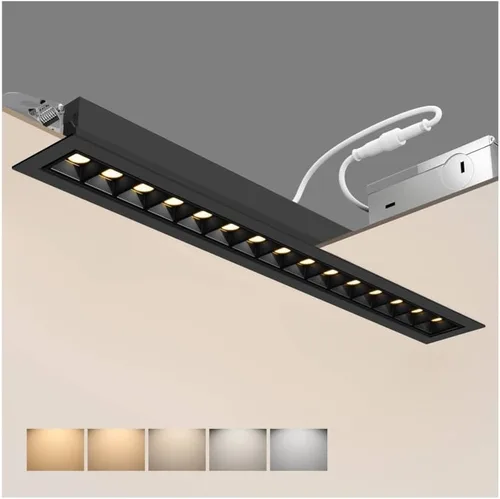 Miniatura 13 de SCON Focos empotrados de matriz ajustable de 10 W, paquete de 4 unidades, 5 CCT 3000-6500K de aluminio LED lineal, luz descendente con molde