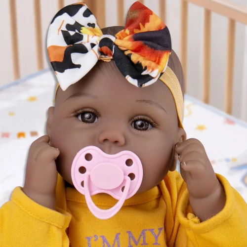Miniatura 7 de Milidool Muñecas de bebé Reborn negras realistas de 18 pulgadas, muñeca de bebé negra recién nacida con peso real, juego de regalo para niñas a