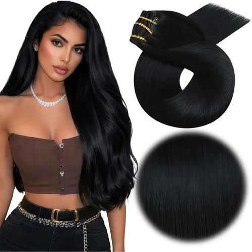 Miniatura 105 de Moresoo Extensiones de cabello humano Remy con clip, color rubio platino, extensiones de cabello humano real de doble trama, color rubio #60, 18