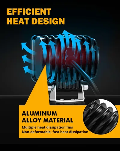 Miniatura 6 de Auxbeam - 2 unidades de luces LED de 3 pulgadas, luz de trabajo todoterreno de 60 W, luz de foco cuadrado, luz de conducción LED, luz de parachoques