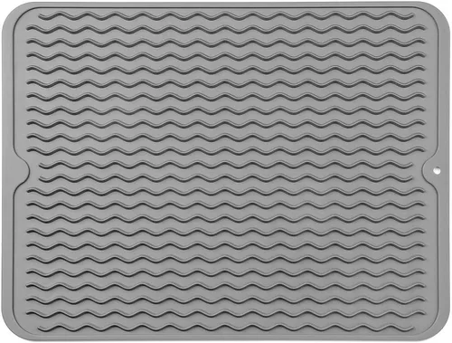 Miniatura 33 de MicoYang Alfombrilla de silicona para secado de platos para múltiples usos, fácil de limpiar, ecológica, resistente al calor, alfombrilla