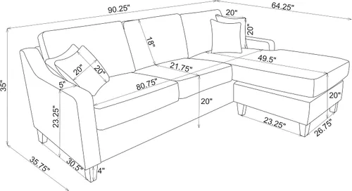 Miniatura 3 de Coaster Home Furnishings Mcloughlin - Sofá modular tapizado con brazos inclinados, respaldo acolchado y patas de bloque cónicas - Sala de estar