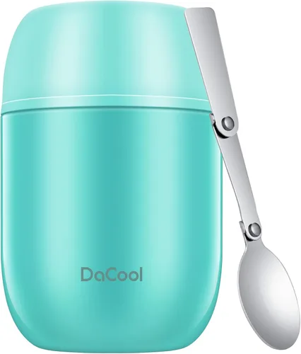 Miniatura 10 de DaCool Paquete de 2 termos de alimentos para alimentos calientes, 16 onzas, frascos de alimentos aislados al vacío para niños y adultos, de acero