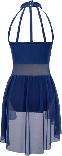 Miniatura 18 de Vestido de ballet lírico para niñas y niñas, sin mangas, encaje floral, leotardo contemporáneo, moderno disfraz de baile
