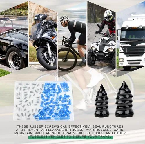 Miniatura 6 de 35 piezas de clavos de goma para reparación de neumáticos con tornillos autorroscantes para camiones, motocicletas, automóviles y otros vehículos