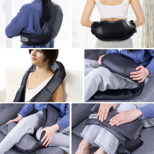Miniatura 2 de Giantex Shiatsu Masajeador de cuello y espalda con calor, almohada eléctrica de masaje 3D para cuello, espalda, hombros, pies, pies, alivio