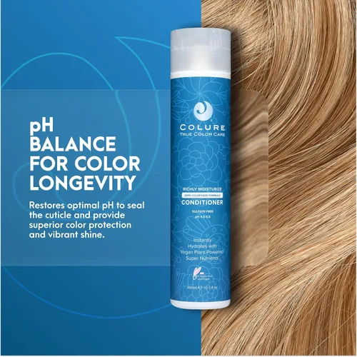 Miniatura 3 de COLURE Acondicionador Richly Moisturize de 10 onzas – Tratamiento ligero de hidratación profunda para el cuidado del color del cabello seco dañado