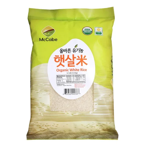 McCabe Arroz blanco orgánico, 12 libras | Certificado orgánico USDA y certificado CCOF | Producto de Estados Unidos