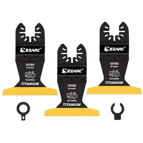 Miniatura 11 de EZARC Cuchillas oscilantes de titanio, cuchillas multiherramienta oscilantes para metal, clavos de madera, corte de tornillos, plástico, paquete de 3