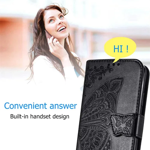Miniatura 4 de Funda para teléfono Samsung Galaxy A15 5G, funda con tapa para mujer, tarjeteros de crédito en relieve mariposa flor de cuero PU correa de muñeca