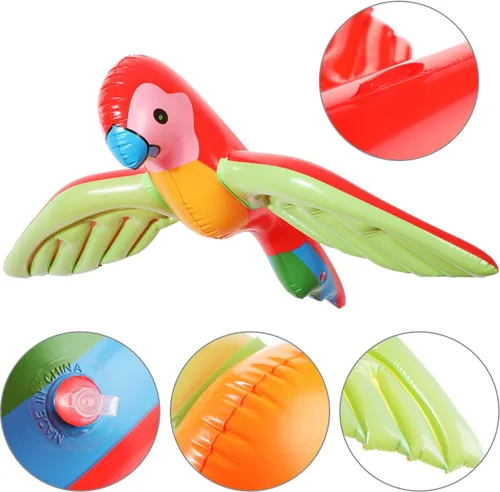 Miniatura 3 de 4 piezas inflables de loro volador inflables de animales de pájaros, decoración de fiesta de loro inflable para verano, tropical, hawaiano, fiesta