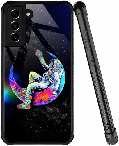 Miniatura 31 de ZHEGAILIAN Funda compatible con Samsung Galaxy S22 Ultra, funda de vidrio orgánico para niñas, mujeres y hombres, diseño de cuatro esquinas, Cabeza