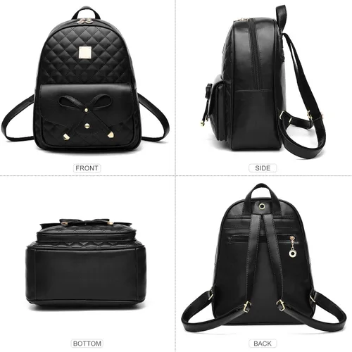 Miniatura 2 de I IHAYNER - Mochila de piel para niñas con moño, 2 unidades, para mujer