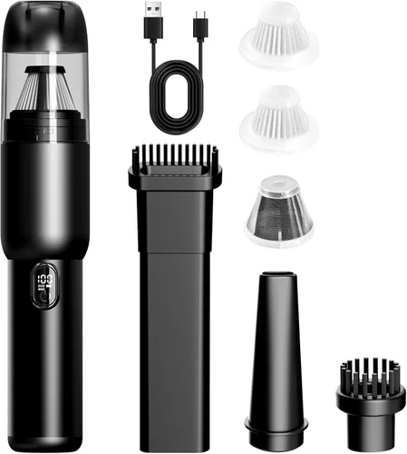 Miniatura 9 de Aspiradora de mano para automóvil, inalámbrica portátil de 20 KPA, potente succión con luz LED, inflador de aire 2 en 1, mini recargable de bajo