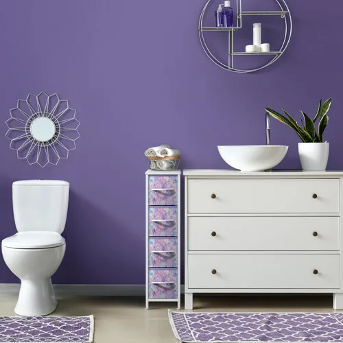 Miniatura 7 de Sorbus Cómoda Estrecha para Niños con 4 Cajones - Cajonera de Almacenamiento Vertical Delgada con Marco de Acero, Superficie de Madera y Tinte