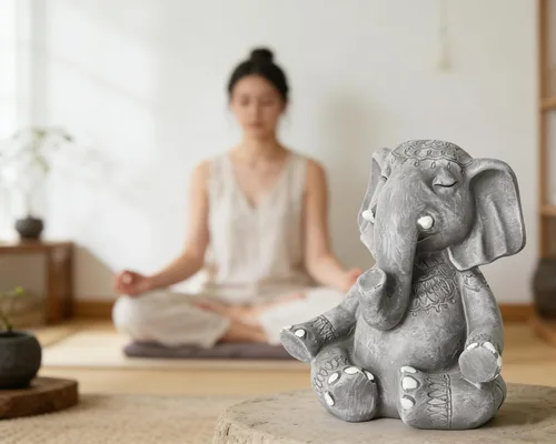 Miniatura 7 de Decoración de estatuas de extraterrestres de yoga (juego de 3) 3 poses de ciencia ficción Zen para sala de yoga, espacio de meditación, sala