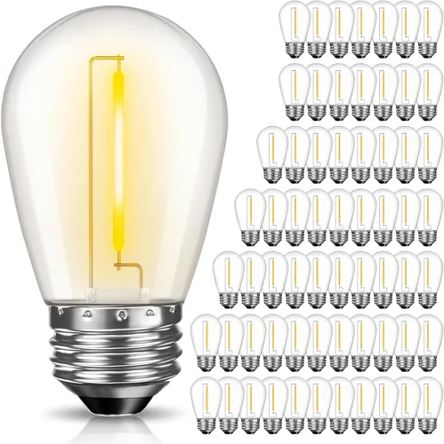 Miniatura 11 de GvvooHome Paquete de 24 Bombillas LED S14 de Colores para Luces de Cadena Exteriores, Bombillas de Repuesto Irrompibles de 1W para Luces de Patio