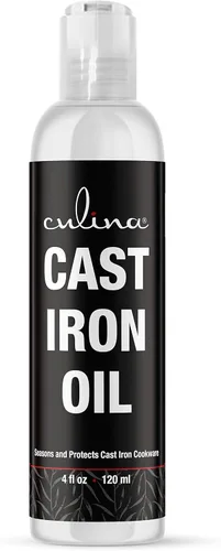 Culina Aceite de hierro fundido 100% natural OU Kosher - Limpia, acondiciona, protege y cuida todas las sartenes de hierro, sartenes, planchas,
