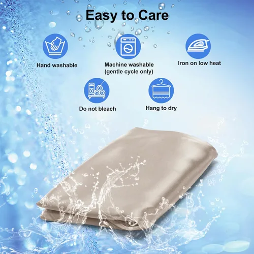 Miniatura 5 de Funda de almohada de satén para almohada cervical Zelimun - Funda ergonómica, funda de almohada suave y lisa, funda de almohada negra con cremallera
