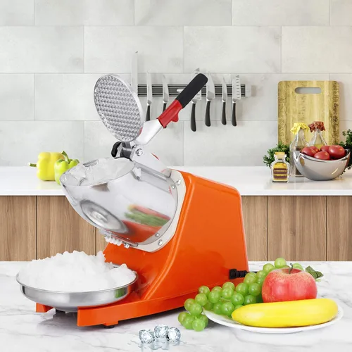 Miniatura 4 de SUPER DEAL Máquina de afeitar de hielo eléctrica de 300 W mejorada para hacer cono de nieve, 200 libras (naranja)