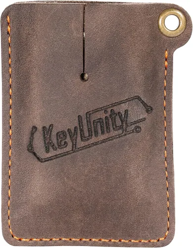 Miniatura 10 de KeyUnity Funda de cuero EDC organizador de bolsillo cosido a mano bolsa deslizante