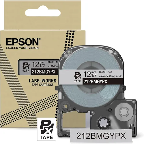 Miniatura 14 de Epson LABELWORKS 212RBBPX Cartucho de Cinta PET (Poliéster) Genuino - Cinta de Etiquetadora de Diseño para Artesanía en Cinta Negra sobre Azul