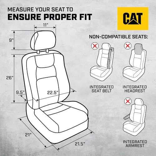 Miniatura 2 de Fundas de asiento para coches, camiones y SUV Cat MeshFlex – Fundas de asiento grises para asientos delanteros, protectores de asiento de camión