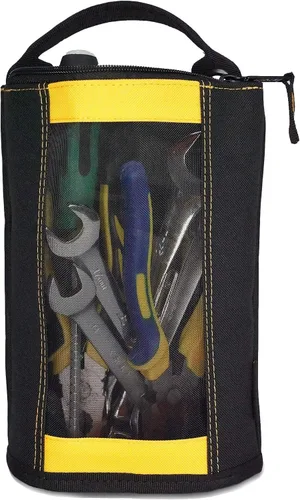 Miniatura 7 de MELOTOUGH Bolsa de lona con cremallera para herramientas, bolsa con cremallera y ventana de malla y ojales colgantes, paquete de 2