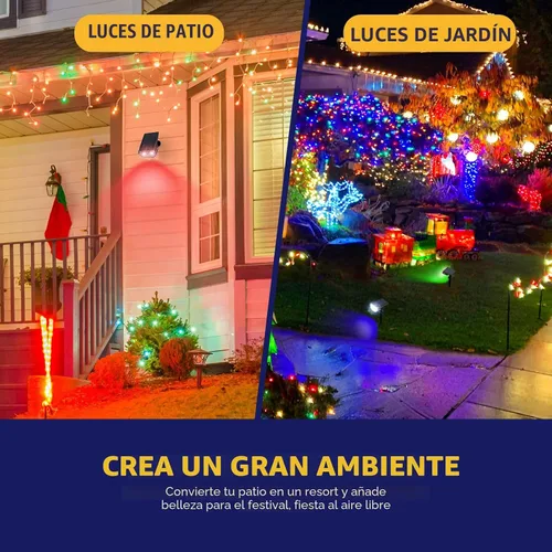 Miniatura 7 de Kyosho - Focos solares de color para exteriores, 9 modos de iluminación, luces de Halloween y Navidad, 38 LEDs, cambio de color, impermeables, RGBW