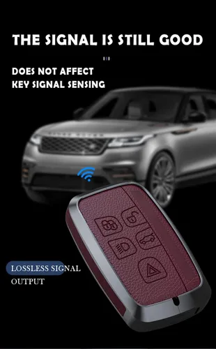Miniatura 6 de ontto Funda para llavero Land Rover de piel antiarañazos, protección completa para Defender Discovery Sport Fit para Jaguar Negro Tipo A-Negro