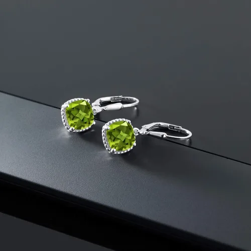 Miniatura 4 de Gem Stone King Aretes colgantes de plata de ley 925 de 0.315 pulgadas para mujer