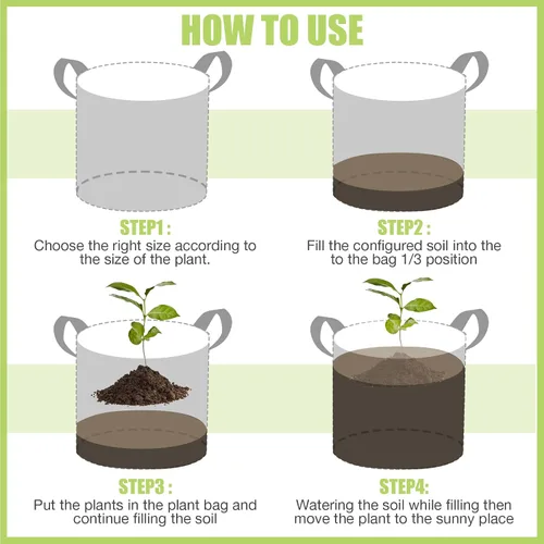 Miniatura 5 de Boao Paquete de 30 bolsas de cultivo de 2 galones, macetas de tela de aireación para plantas con asas, macetas de cultivo gruesas no tejidas, bolsas