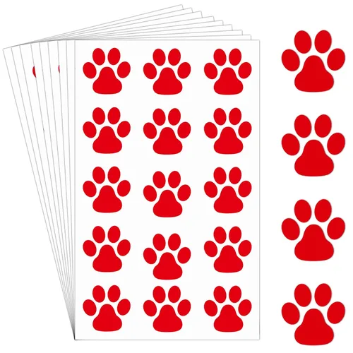 Harloon 20 hojas de 300 tatuajes de huellas de patas, tatuajes temporales para la cara, calcomanías de perro extraíbles para animar patrulla de las