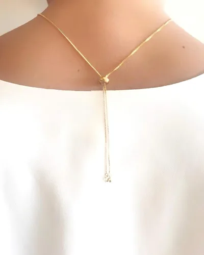 Miniatura 8 de LESLIE BOULES Collar de ojo malvado de oro chapado en oro de 18 quilates con cadena ajustable deslizante, Cristal