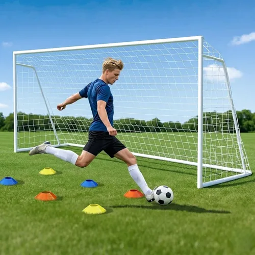 Miniatura 11 de NAIZEA Soccer Goals - 24x8/21x7/18x7/12x6/16x7/10x6/8x6/6x4FT Soccer Goals for Backyard Training- Portable Metal Soccer Net for Youth & Adults