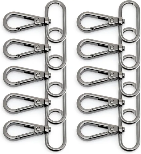CRAFTMEMORE Broches giratorios con cierre de langosta para puerta de presión, clips de moda, FS10, paquete de 10 unidades (metal, 1-1/2 pulgadas)