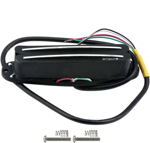 OriPure Pastillas de doble carril caliente Alnico5 Humbucker de un solo tamaño de bobina 15-16K Fit ST/SQ Style Guitarra eléctrica, color negro