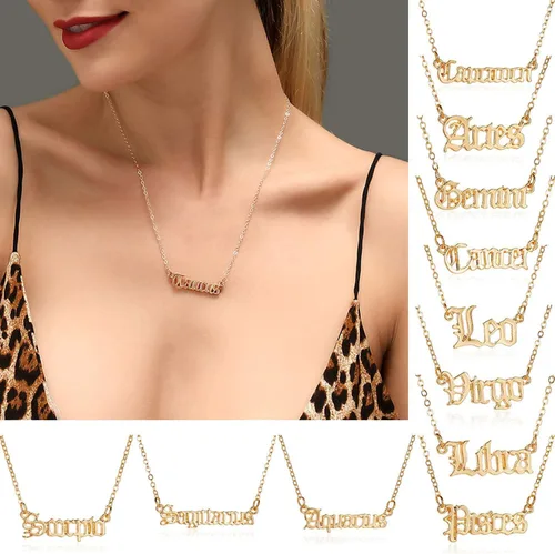 Miniatura 3 de Shulemin Collares para mujer, joyería de moda, regalo de San Valentín, collar creativo de doce constelaciones, collar de cadena de clavícula, collar