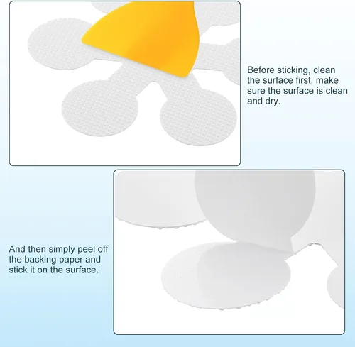 Miniatura 4 de uxcell 20 calcomanías antideslizantes para bañera, calcomanías antideslizantes para ducha y raspador para bañera, ducha, escaleras, escaleras