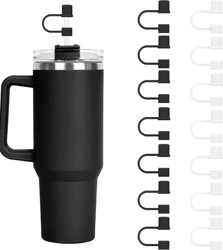 Miniatura 15 de 7 Piezas Tapas Protectoras de Pajilla para Copa Stanley, Simples de 10mm (0.4 pulgadas) Tapas de Pajilla de Silicona para Accesorios de Vaso Stanley