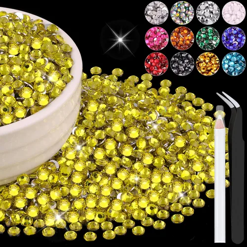 Miniatura 72 de 12000 diamantes de imitación de resina de 0.079 pulgadas a granel para manualidades (transparente), cristales deslumbrantes con parte trasera plana